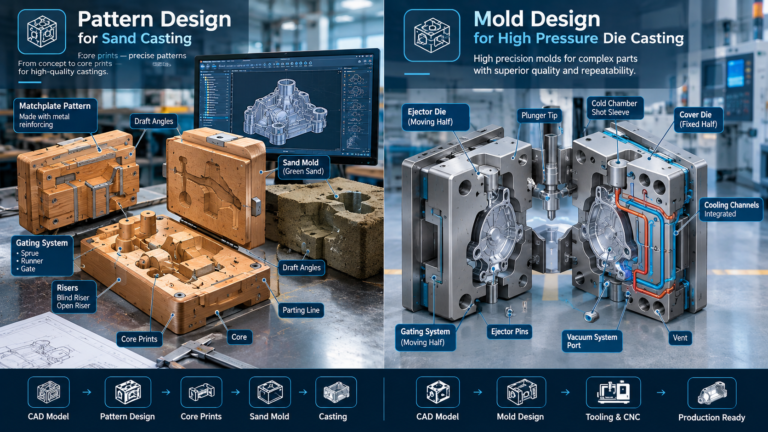 casting pattern and die mold design infographic